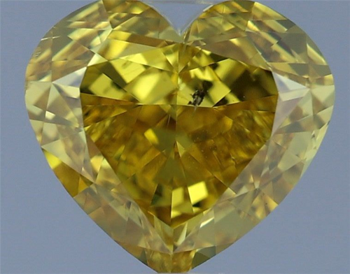 1.05 carat Fancy Vivid Yellow-SI2 Natūralus Heart Deimantas (1)