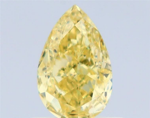 0.6 carat Fancy Yellow-VS2 Natūralus Pear Deimantas (1)