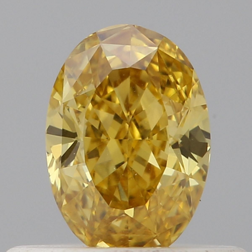 0.4 carat Fancy Deep Orangey Yellow-VS2 Natūralus Oval Deimantas (1)
