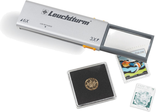 Duplex увеличительное стекло (3x и 6x) c LED USB зарядным устройством (4)