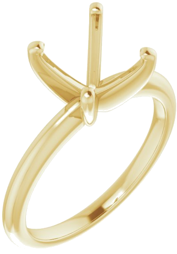 14K Yellow  9 mm Round Solitaire Engagement Ring Mounting (1)