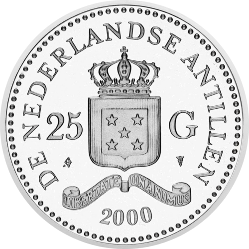 2000 Olimpinės žaidynės Sidnėjuje Nyderlandų Antilai 25 Guldenai sidabrinė moneta (2)