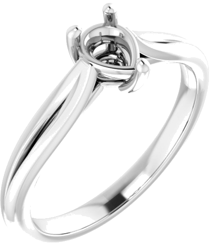 Sužadėtuvių Žiedas „Solitaire“ 14k white gold Pear 6mm x 4mm (1)