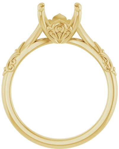 Sužadėtuvių Žiedas „Solitaire Sculptural“ 14k yellow gold Oval 10mm x 8mm (2)