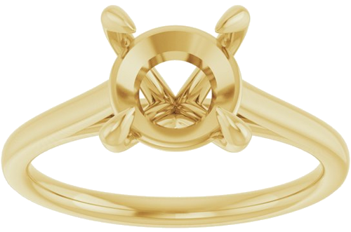 14K Yellow  8 mm Round Solitaire Engagement Ring Mounting (3)