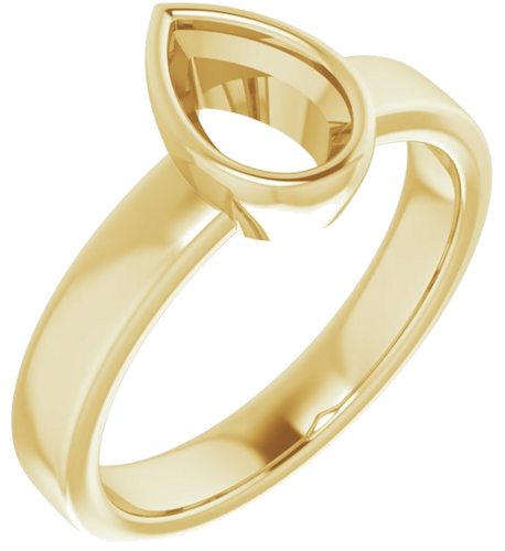 Sužadėtuvių Žiedas „Bezel-Set Solitaire“ 14k yellow gold Pear 8mm x 5mm (1)