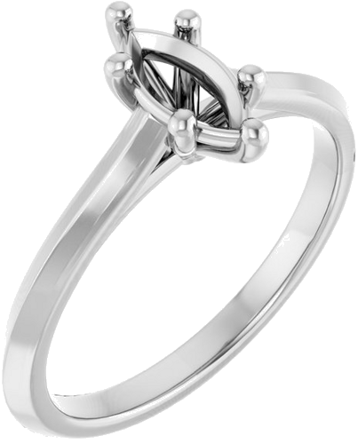 Sužadėtuvių Žiedas „Solitaire“ 585 Baltojo Aukso Marquise 8mm x 4mm (1)