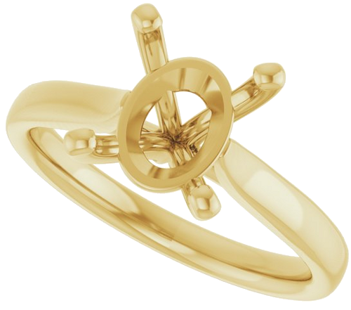Sužadėtuvių Žiedas 10k yellow gold Oval 10mm x 8mm (5)