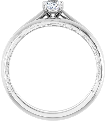 Sužadėtuvių Žiedas „Solitaire“ 950 Platinos Oval 6mm x 4mm (7)