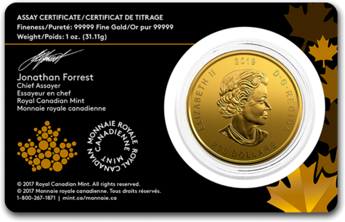 2019 Canadian Moose 1 oz gold 99999 coin (3)