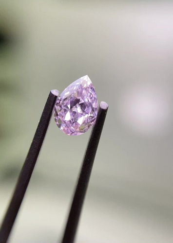 0.3 carat Fancy Light Purplish Pink-SI1 Natūralus Pear Deimantas (1)