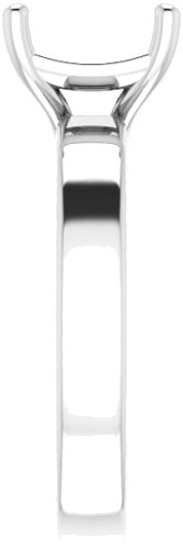 14K White 8 mm Asscher Solitaire Engagement Ring Mounting (4)