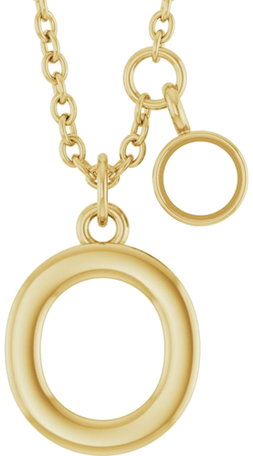 Pakabukas „Accented Initial“ 14k yellow gold Round 3mm (1)
