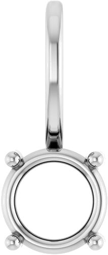 Pakabukas „Solitaire Charm“ 14k white gold Round 5mm (1)