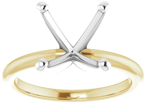 Sužadėtuvių Žiedas 14k yellow/white gold Square 8mm (3)