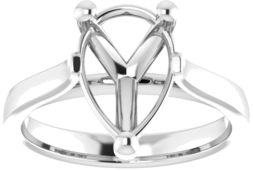 Sužadėtuvių Žiedas 14k white gold Pear 12mm x 8mm (3)