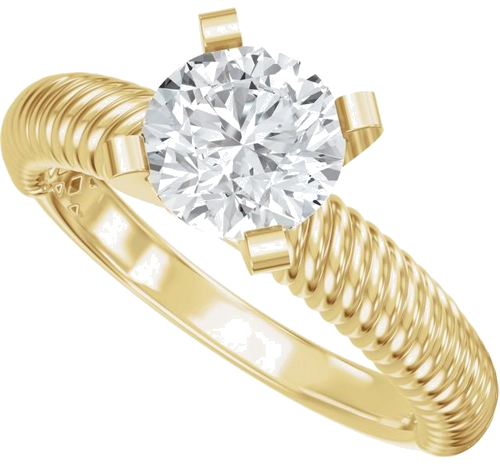 Sužadėtuvių Žiedas „Solitaire Rope“ 14k yellow gold Round 6.5mm (5)