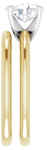 14K Yellow   White  8x6 mm Oval Solitaire Engagement Ring Mounting (9)