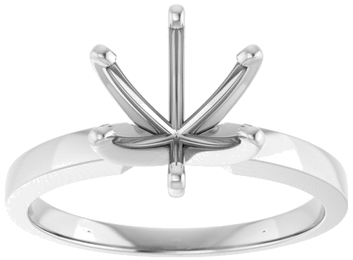 14K White 7.8-8.6 mm Round 6-Prong Solitaire Engagement Ring Mounting (3)