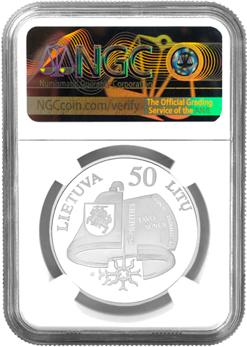 1999 Vincas Kudirka 50 Litas Silver Coin PF 69 ULTRA CAMEO (2)