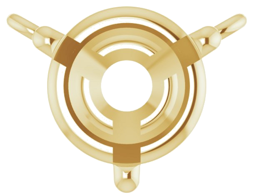 14K Yellow 6 mm Round 3-Prong Necklace Center (1)