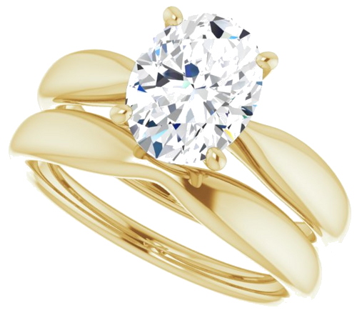 14K Yellow  9x7 mm Oval Solitaire Engagement Ring Mounting (10)