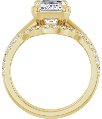Sužadėtuvių Žiedas „Claw-Prong Solitaire Bezel-Style“ 14k yellow gold Emerald 8.5mm x 6.5mm (7)