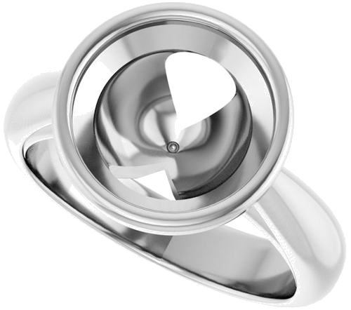 Sužadėtuvių Žiedas „Bezel-Set Solitaire“ 14k white gold Round 10mm (5)