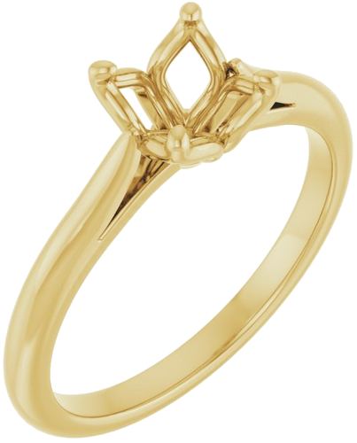 Sužadėtuvių Žiedas „Solitaire“ 585 Geltonojo Aukso Round 6.5mm (1)