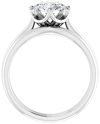 14K White 7.4 mm Round Solitaire Engagement Ring Mounting (7)