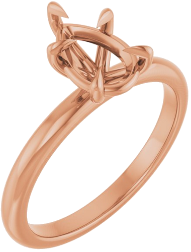Sužadėtuvių Žiedas „Claw-Prong“ 14k rose gold Pear 9mm x 6mm (1)