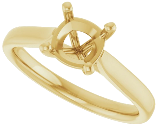 14K Yellow 6 mm Cushion Engagement Ring Mounting (5)