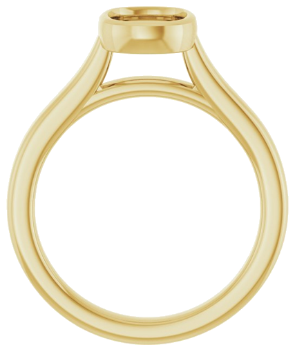 Sužadėtuvių Žiedas „Bezel-Set Solitaire“ 14k yellow gold Elongated Cushion 8mm x 6mm (2)