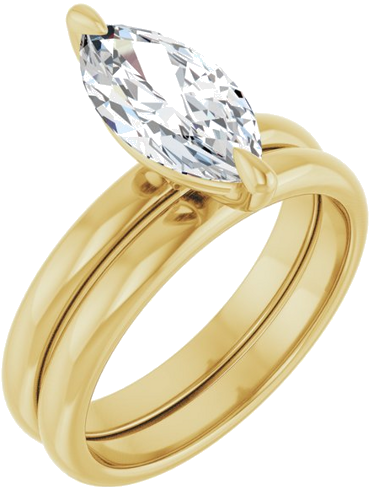 14K Yellow  12x6 mm Marquise Solitaire Engagement Ring Mounting (6)