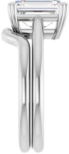 14K White 9x7 mm Emerald Solitaire Engagement Ring Mounting (9)