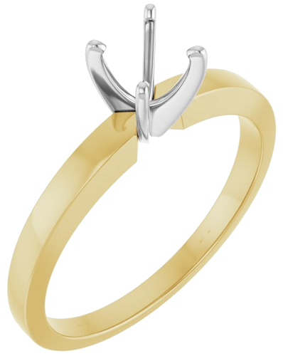 Sužadėtuvių Žiedas „Solitaire“ 14k yellow/white gold Round 5mm x 5.3mm (1)