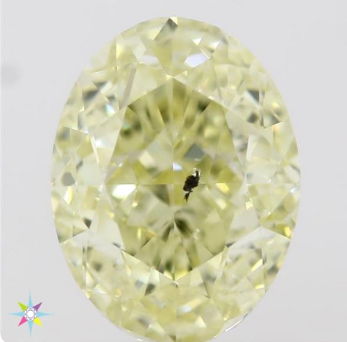 1.33 carat Fancy Light  Yellow-SI2 Natūralus Oval Deimantas (1)