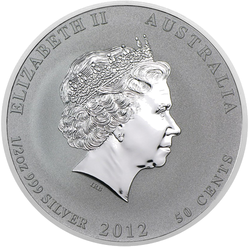 1/2 oz Год Дракона 2012 (Lunar II) Австралия серебряная монета (2)
