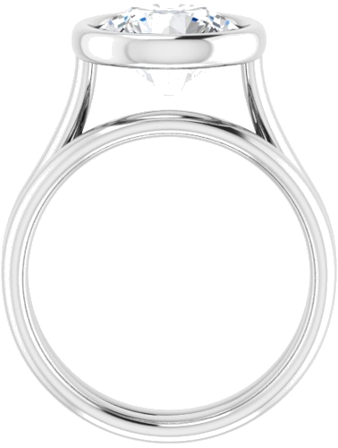 Sužadėtuvių Žiedas „Bezel-Set Solitaire“ 14k white gold Round 9.4mm (7)
