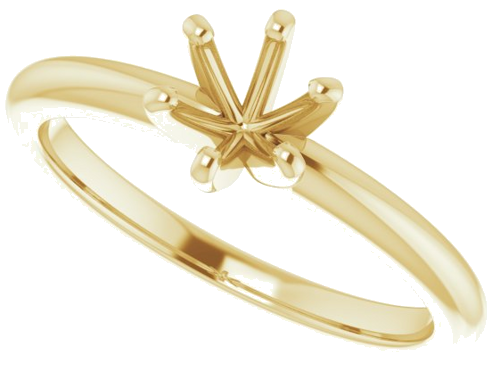 14K Yellow 5.2 mm Round Solitaire Engagement Ring Mounting (5)