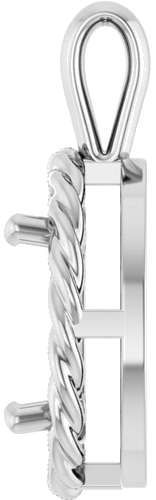 Pakabukas „Rope Solitaire Charm“ 14k white gold Oval 11mm x 9mm (3)