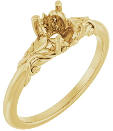 Sužadėtuvių Žiedas „Solitaire“ 14k yellow gold Oval 7mm x 5mm (1)
