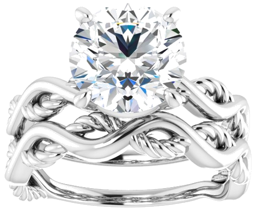 Sužadėtuvių Žiedas „Solitaire Infinity-Inspired“ 14k white gold Round 8.8mm (7)