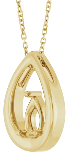 Pakabukas „Solitaire“ 14k yellow gold Pear 7mm x 5mm (2)
