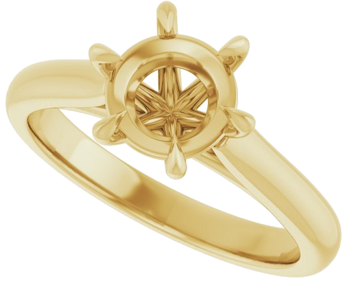 Sužadėtuvių Žiedas „Claw-Prong“ 14k yellow gold Round 7.4mm (5)