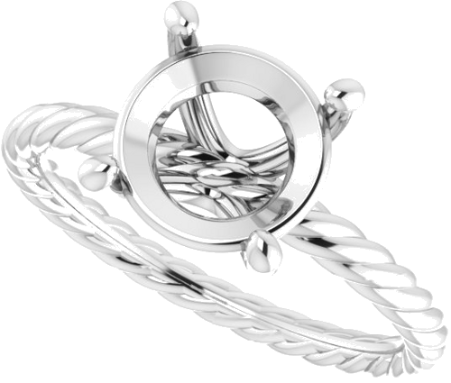 Sužadėtuvių Žiedas „Solitaire Rope“ 950 Platinos Round 8.8mm (5)