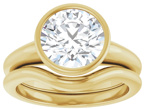 Sužadėtuvių Žiedas „Bezel-Set Solitaire“ 14k yellow gold Round 8.8mm (8)