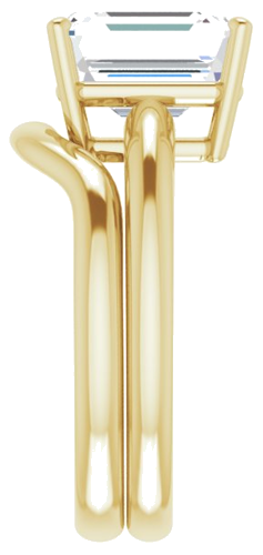 Sužadėtuvių Žiedas „Solitaire“ 585 Geltonojo Aukso Emerald 10mm x 8mm (9)