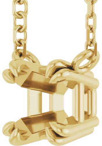 Pakabukas „Solitaire“ 14k yellow gold Asscher 4.5mm (2)