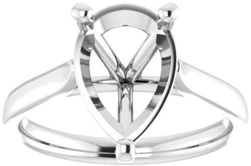 Platinum 12x8 mm Pear Engagement Ring Mounting (3)